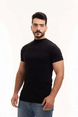 بوكس6 قطع فنيلة رجالي نصف كم حلق أسود