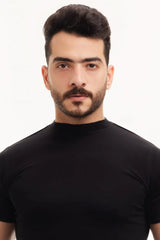 بوكس6 قطع فنيلة رجالي نصف كم حلق أسود