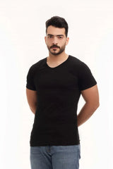 بوكس 6 قطع فنيلة رجالي نصف كم سبعة أسود