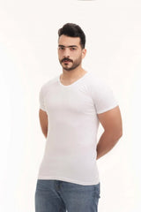 بوكس 6 قطع فنيلة رجالي نصف كم سبعة أبيض