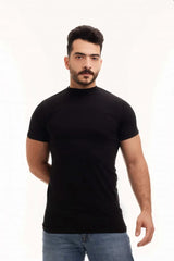 بوكس6 قطع فنيلة رجالي نصف كم حلق أسود