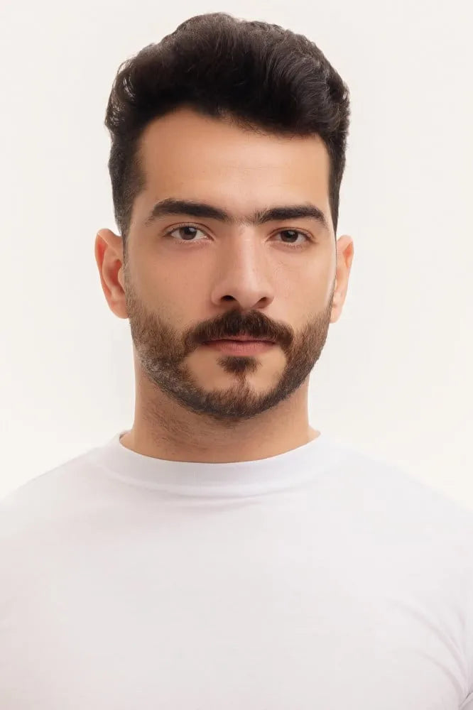 بوكس 6 قطع فنيلة رجالي نصف كم حلق أبيض