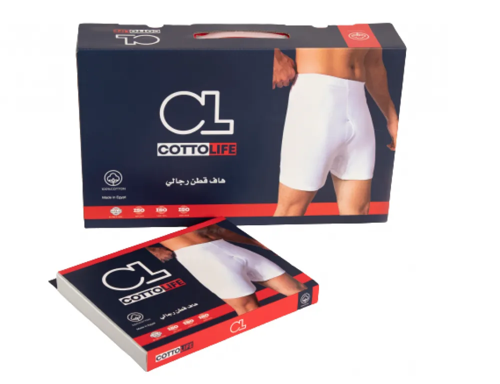 بوكس 6 هاف رﺟﺎﻟﻲ ﻗﻄﻦ ابيض