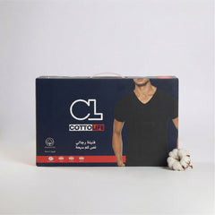 بوكس 6 قطع فنيلة رجالي نصف كم سبعة أسود