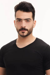 بوكس 6 قطع فنيلة رجالي نصف كم سبعة أسود