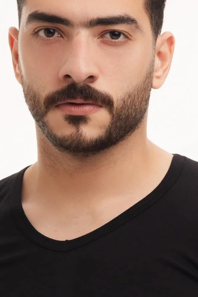 بوكس 6 قطع فنيلة رجالي نصف كم سبعة أسود